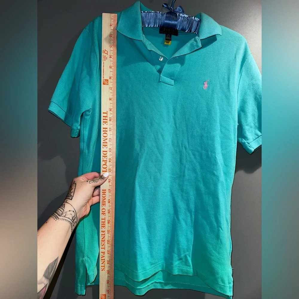 Polo by Ralph Lauren Sea Aqua Blue Large (14/16) Young Man Collar Polo
